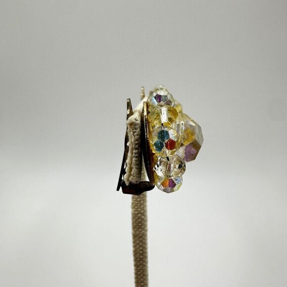 Vintage Lisner Aurora Borealis Clip on Earrings! - Picture 8 of 8